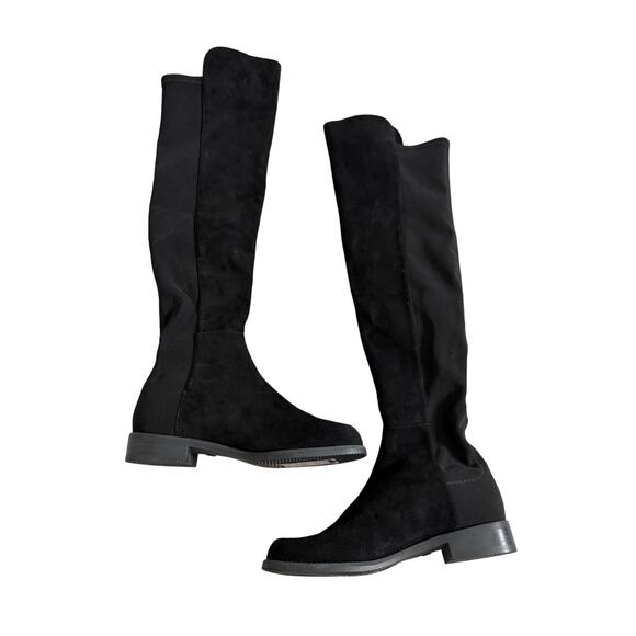 Stuart Weitzman 5050 Boot Over The Knee Leather Suede Size 5.5 Block Heel NEW - Picture 2 of 8